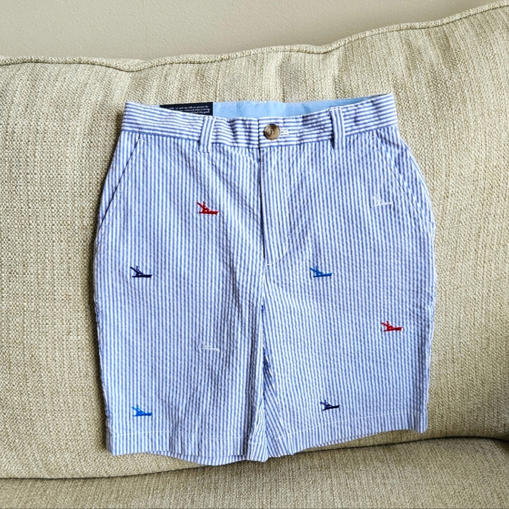 NEW Vineyard Vines Blue and White Striped Kids Shorts - Picture 2 of 12